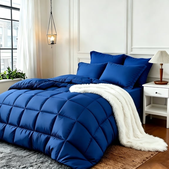 2pcs Twin Cooling Comforter Solid Color Rhombus Grid Bedding Soft, Comfortable, Fluffy Lightweight Breathable Fabric Easy Care All Season Use Includes 1 Comforter 1 Pillowcase