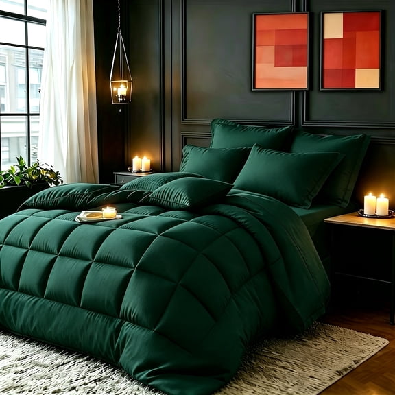 2pcs Twin Minimalist Luxurious Checkered Grid Large Size Comforter, All Season Skin-Friendly Bedding, Modern Style