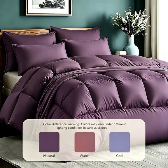 2pcs Twin Summer Comforter Solid Color Checkered Grid Bedding Soft, Comfortable, Fluffy Microfiber Filling Lightweight Breathable Fabric Easy Care