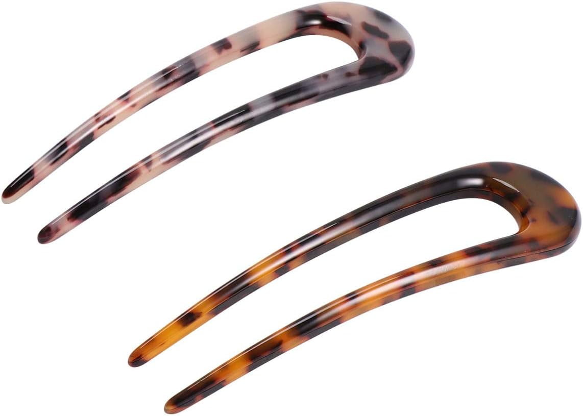 3Pcs Acetate U-shaped Hair Fork Lightweight Anti-slip Long Thick Hair Stick Updo Bun French Hair Pin Women Girls Hair Accessories – Buy The Best Products In The Online Store - Foto 8