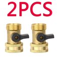 thumbnail image 1 of 2pcs US Standard Solid Brass Garden Hose Connector - Heavy Duty Hose Fitting with On/Off Switch, Leak-Proof Water Hose Adapter for Garden Lawn Watering & Outdoor Irrigation Use, 2in, Gold, 1 of 7
