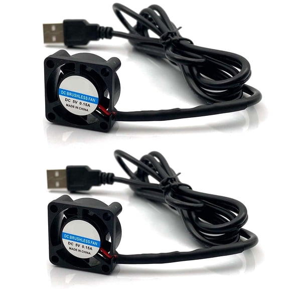 2pcs USB 5V DC Fan 2510 Small 2 pin Cooling Cooler Computer 25mm X 10mm (25x25x10)