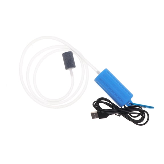2pcs USB Aquarium Air Pump, Ultra Durable & Quiet USB Nano Air Pump, Small Air Bubbler for Aquarium Fish Tank with Air Stone and Silicone Tube