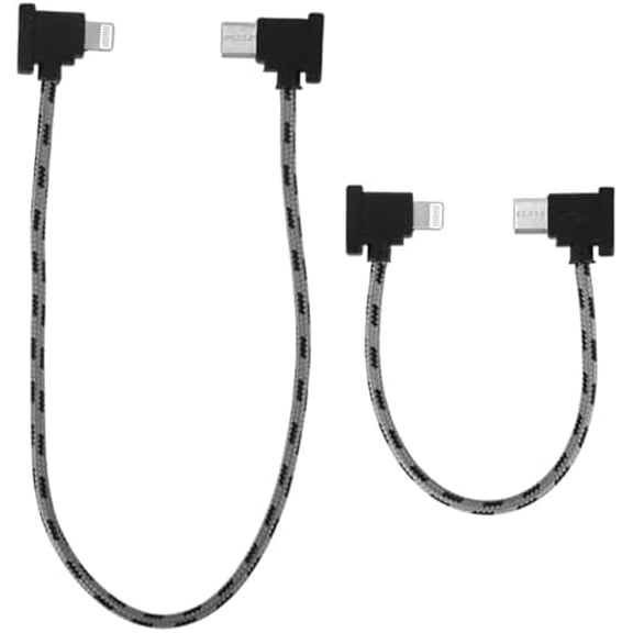 2pcs USB-C to iOS Data Cable Compatible with DJI RC-N1/N2/N3 Controller, Nylon Braided OTG Cable Accessories for DJI Neo Mavic Mini Air Drone Link for iPhone 14/13/12