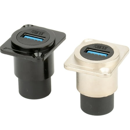 2pcs USB Panel Mount Pass Through Connector Female To Female USB 3.0 Extension