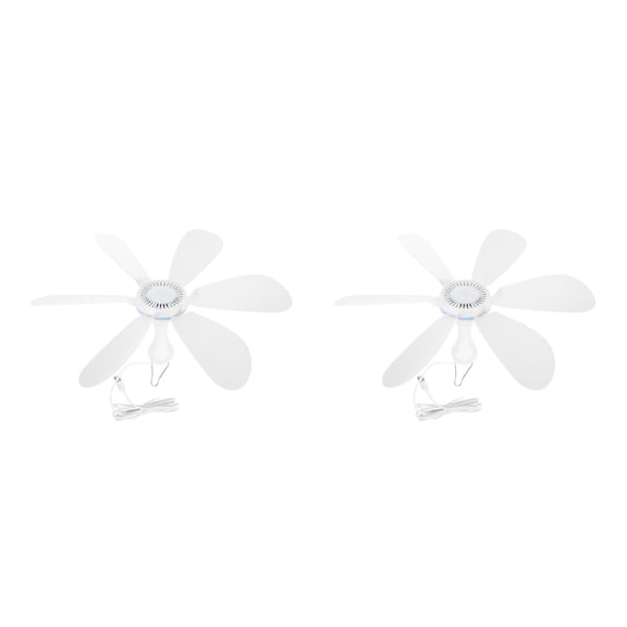 2pcs USB Powered Small Ceiling Fan, 6 Blades Quiet DC 5V USB Hanging Fans for Indoor Outdoor RV BedRoom