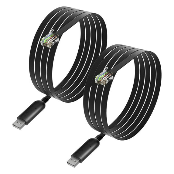 (2pcs) USB to RJ12 6P6C RS232 FT232RL Serial Converter APC PDU Cable ...