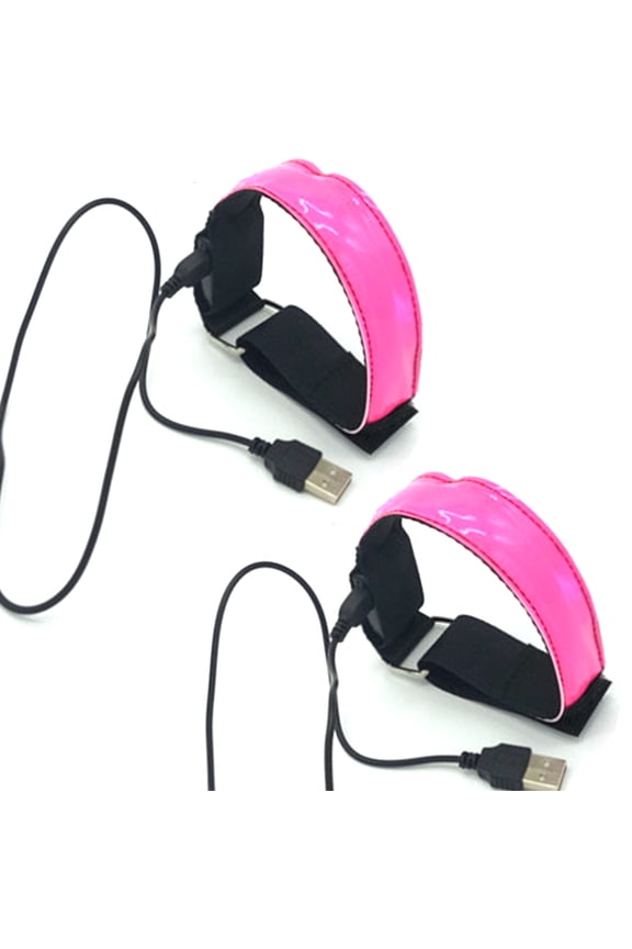 2pcs USB Rechargeable Illuminated Bracelet with Lighted Wrist Strap