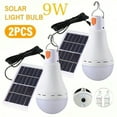 thumbnail image 1 of 2pcs USB Rechargeable LED Light Bulbs with Solar Panel & USB Charging - Portable Hanging Camping & Hiking Light with 4 Light Modes (Daylight, Nightlight, Flashlight, 1 of 7