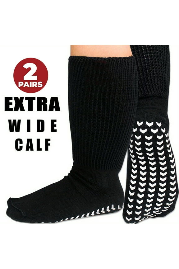 2pcs Ultra Wide Elastic Socks, Swollen Foot Plus Size Socks, Sweat Absorbing And Antibacterial Care Socks, Non Slip Socks, Same Size For Men And Women