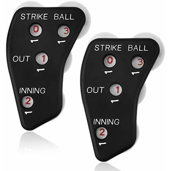2pcs Umpire Indicator, 4 Wheel Umpire Clicker Baseball Counter Clicker for Accurately Recording Strike Balls Outs and Innings Balls for Softball Coach (Black)