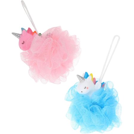 2pcs Unicorn Bath Ball Foam Sponge Bath Sponge Body Loofah Mesh Loofah Mesh Back Scrubber Bubble Bath Sponge Bath Foaming Ball Shower Accessories Bath Foams Balls PVC Deep Cleaning