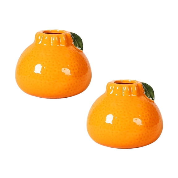 2pcs Unique Fruit Shape Ceramic Pot Hand Painted Decorative Home Flower Pot