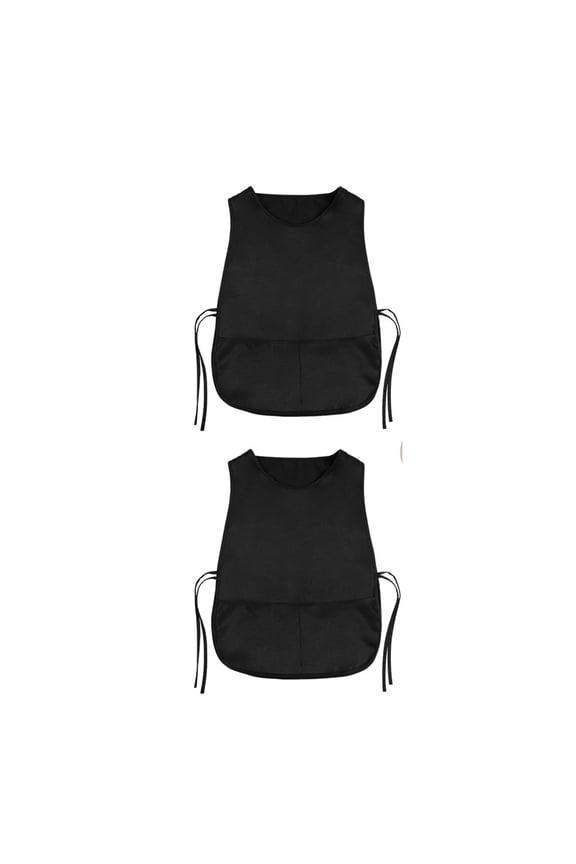 2pcs Unisex Apron Vest  2 Deep Pockets Unisex Apron for work kitchen Adult Hoodies, Shoemakers, Chefs, Cleaning and Nursing Clothes, Waterproof  black