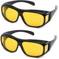 thumbnail image 1 of 2pcs Unisex HD Night Driving Glasses Yellow Anti Glare Vision Tinted Sunglasses, 1 of 14