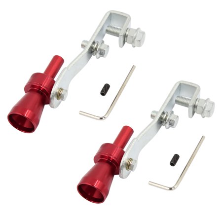 REGALWOVEN 2pcs Universal 10cm Length Turbo Sound Exhaust Whistle Blow off Valve Simulator Whistler S Type Red