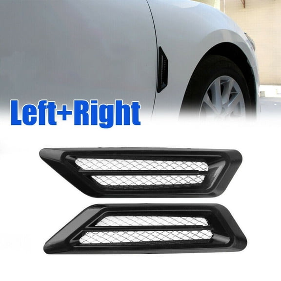 2pcs Universal 17.0 X 4.3 Cm Side Air Flow Vent Fender Decorative Sticker Car Styling Body Side Fender Decoration Sticker
