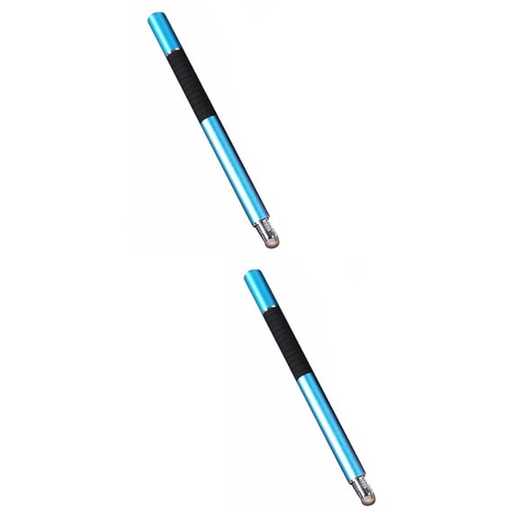 2pcs Universal 2 in 1 Disc and Fiber Tip Capacitive Stylus Touch Screen Pen for All Touch Screen Devices Tablets & Cell Phones (Light Blue)