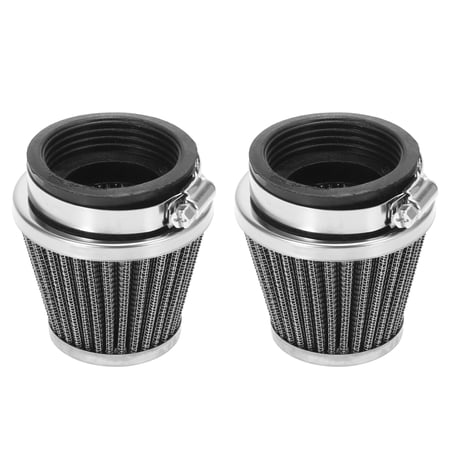 2pcs Universal 48mm Air Filter Cleaner Round Tapered for 50cc 70cc 90cc 110cc 125cc Motorcycle Vehicle Silver Tone