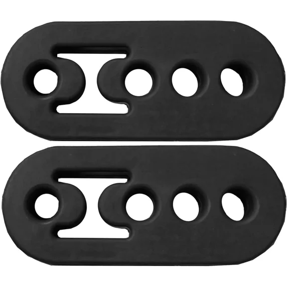 2pcs Universal Black Rubber Exhaust Hanger Mount Brackets - LONG HEAVY DUTY HANGER