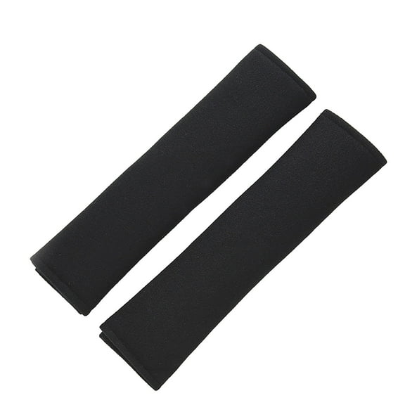 2pcs Universal Black Seat Belt Cover - Shoulder Pad Strap Protector, Soft, Breathable, Fits Standard Seat Belts