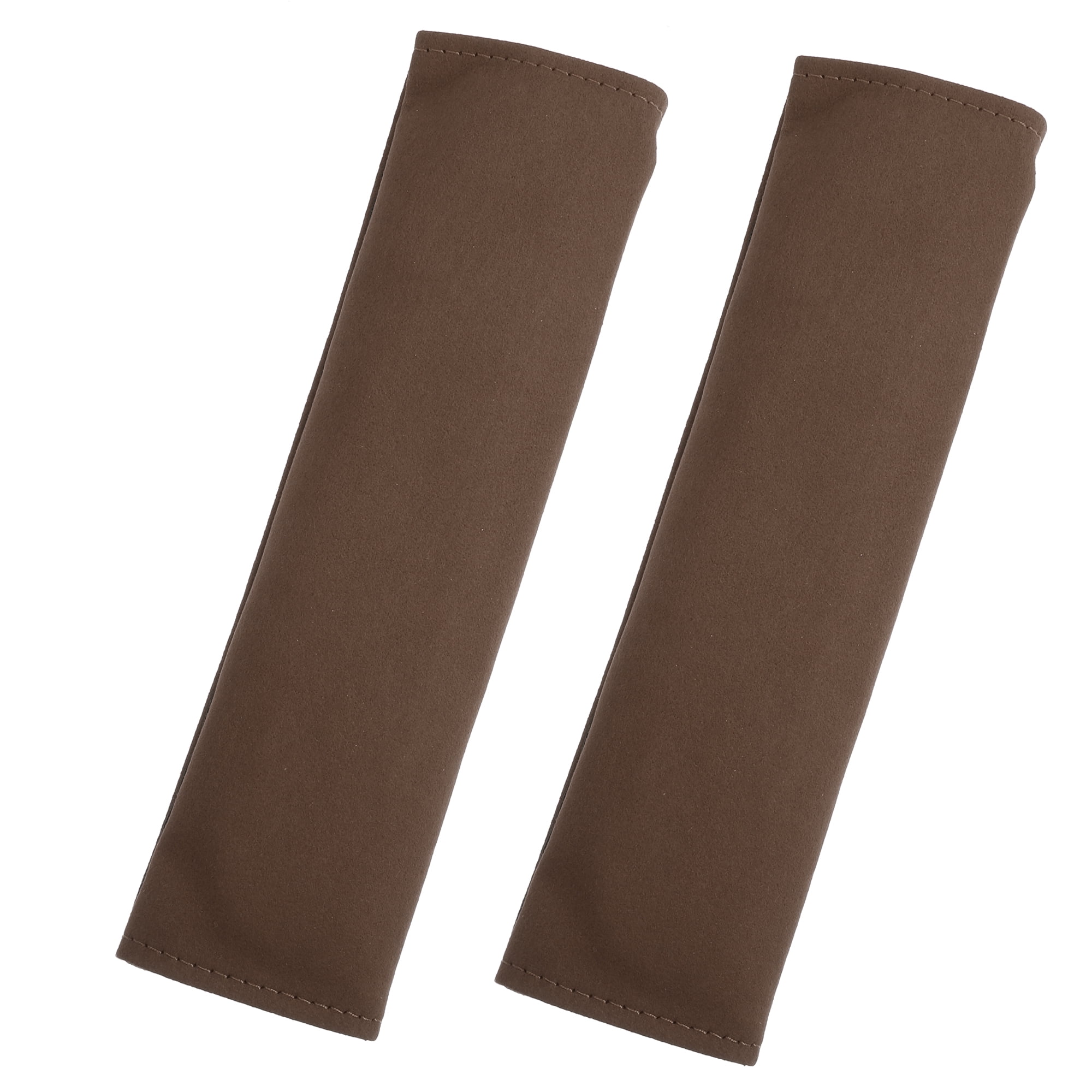 2pcs Universal Car Seat Belt Cover Pads Faux Leather Shoulder Seatbelt Pads Cover Driving Brown