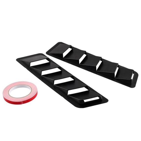 2pcs Universal Carbon Fiber Style Hood Vents For For Mustang Air Flow Intake Hood Self-Adhesive Louver Window Cooling Panel