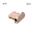thumbnail image 1 of 2pcs Universal Dustproof Cover Aluminium Alloy Dock Port Cap Anti Dust Plug Metal Stopper GOLD, 1 of 8