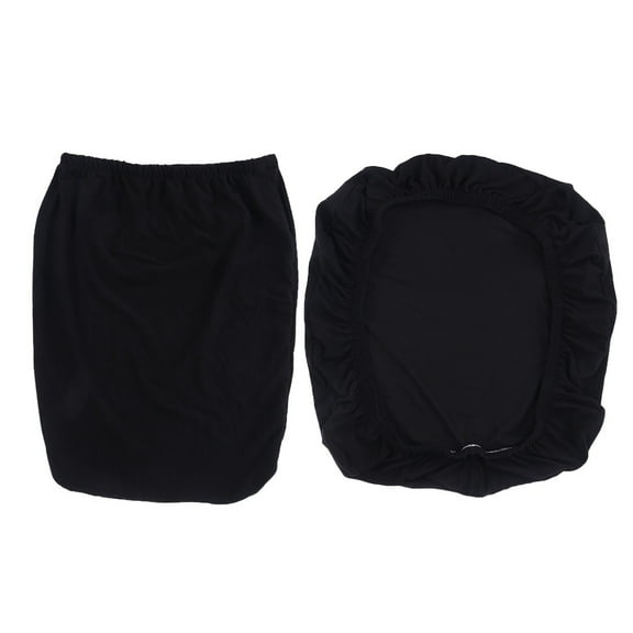 2pcs Universal Elastic Spandex Fabric Split Chair Back Cover Seat Cover Office Computer Chair Cover Stretch Case (Black)