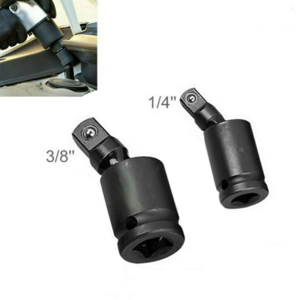 2pcs Universal Joint Air Impact Socket Set Wobble Extension Adaptor 1/4