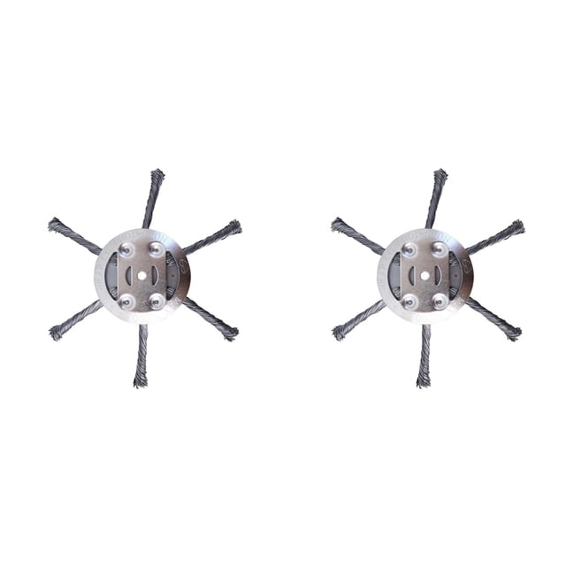 2pcs Universal Steel Wire Trimmer Head for Weed Eater, String Trimmer Replacement Head Blade & Adapter Tool, 6 Inch Weed Wacker Attachments Heads for Gardening Lawnmower