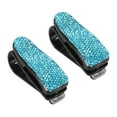thumbnail image 1 of 2pcs Universal Sun Glasses Visor Clip Hanger Ticket for Car with Fashion Faux Crystal Blue, 1 of 6
