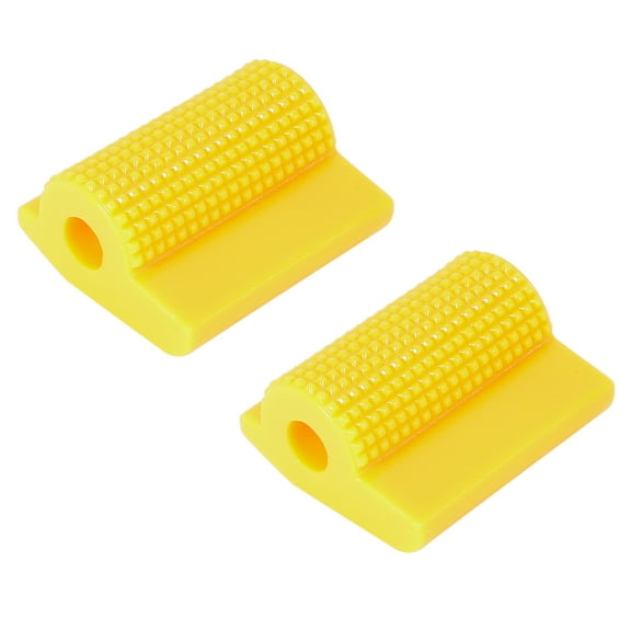 2pcs Universal Yellow Gear Shift Shifter Case Boot Protector Cover Rubber Pad Anti Slip for Motorcycle Square Style