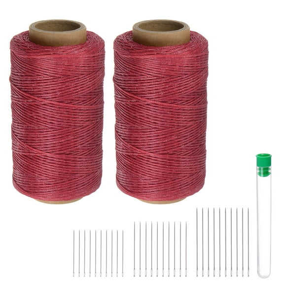 2pcs Upholstery Sewing Thread 260m Polyester with 30pcs Needles, Barn Red