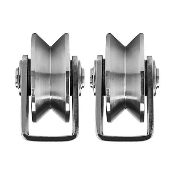 2pcs V Groove Wheel Stainless Steel 2 inches Heavy Duty Caster Wheels Sliding Gate Wheels for Track Sliding, Moving Door Sliding