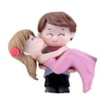 thumbnail image 1 of 2pcs Valentine's Day Decorative Ornaments Couple Figurines for Engagement Parties and Bridal Showers Event Decorations Princess Embracing Statue Pink, 1 of 2