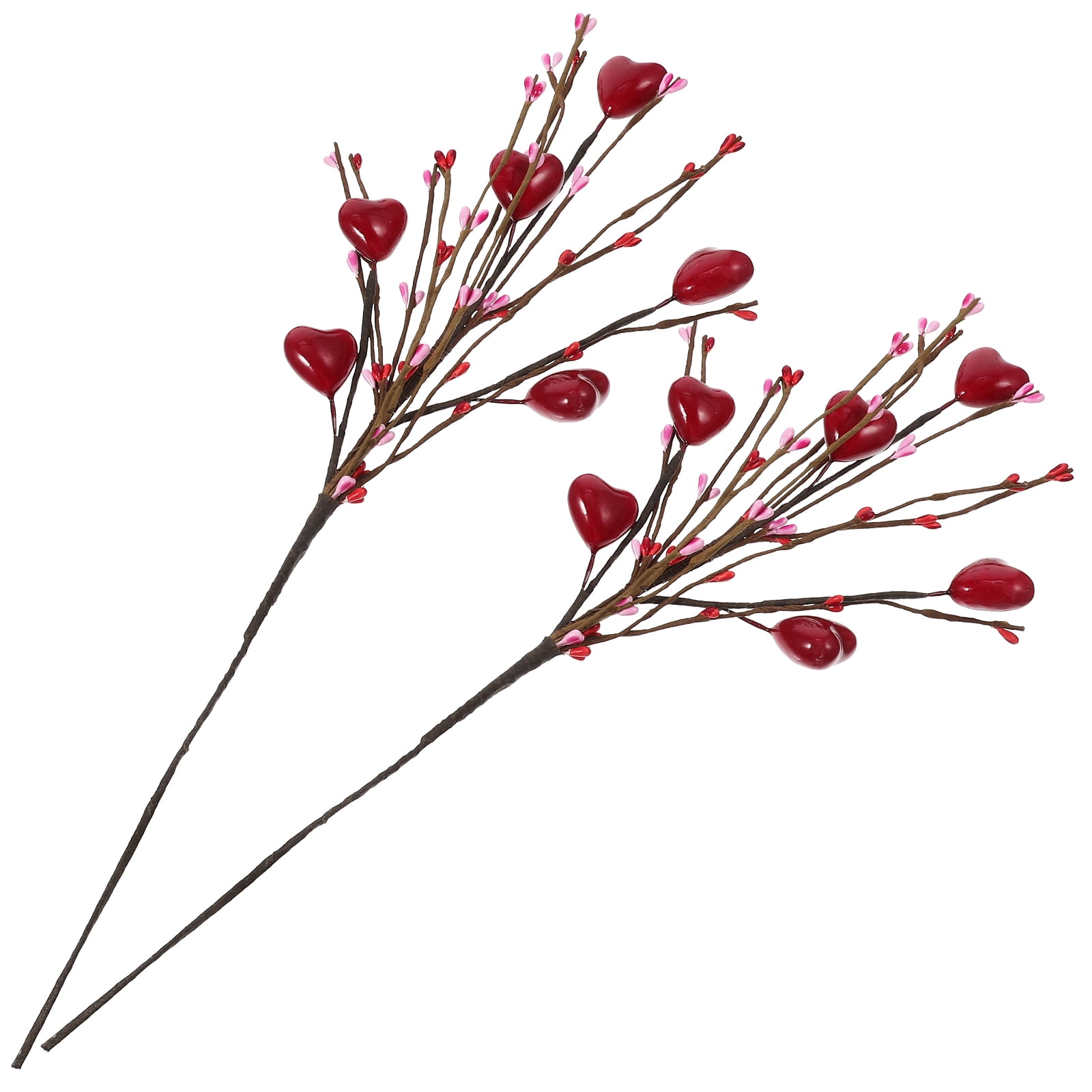 2pcs Valentine's Day Heart Stems Valentine's Day Vase Filler Stems Heart Shape Vase Filler