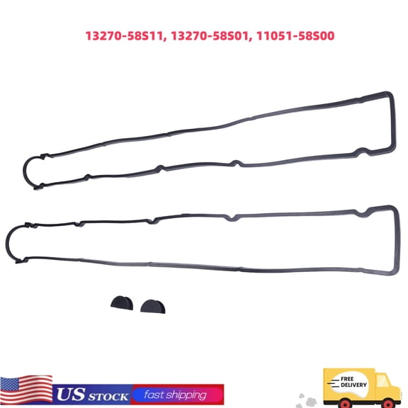 2pcs Valve Cover Gasket Set for Nissan Skyline RB20 RB25 R32 R33 R34 Replaces 13270-58S11, 13270-58S01, 11051-58S00