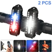 2pcs Vastfire LED Red Blue Bicycle Tail Light Police Shoulder Light with Clip USB Charging Warning Safety Light Bicycle Rear Light Work Lamp Blinker Light