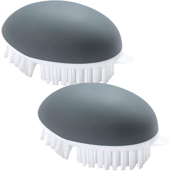 2pcs Vegetable Brush with Dots Remover Potato Scrubber Brush Fruit and Veggie Brushes for Cleaning Food, Corn Silk and Carrots(Color:Grey)