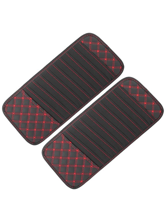 2pcs Vehicle CD Visor Storage Cases with 10 DVD Storage Sleeves Black with Red Line