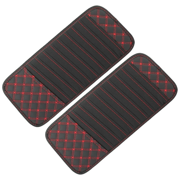 2pcs Vehicle CD Visor Storage Cases with 10 DVD Storage Sleeves Black with Red Line