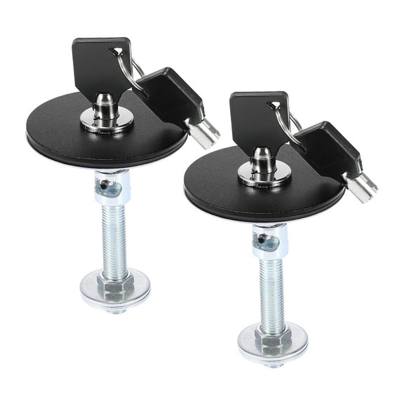 2pcs Vehicle Engine Hood Latch Lock Quick Release Hood Cover Lock Pin Black Universal with Key