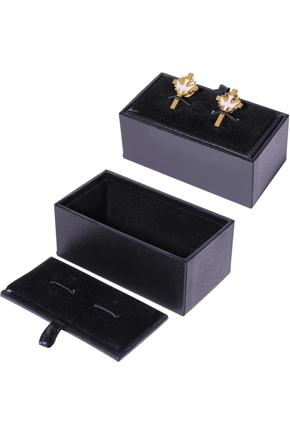 2pcs Velvet Gift Storage Boxes Cufflink Box Rectangle 8.5x4.5x3.6cm Craft