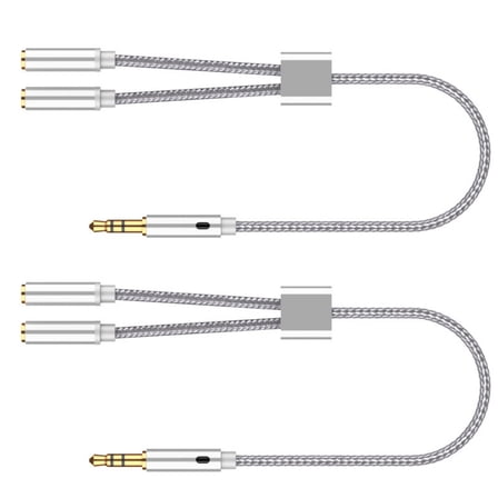 2pcs Versatilitys Headphone Splitter 3.5mm AUXs Splitter Cable for Music Sharing During Travel or at Homes