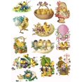 2pcs Victorian Easter Chicks and Eggs Collage Sheet 104