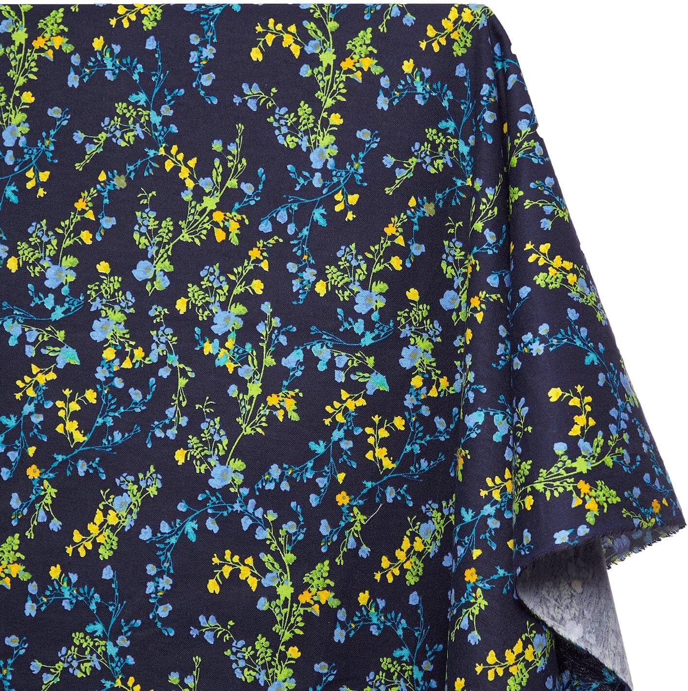 2pcs Vine Printed Hypoallergenic Cotton Flannel 44" Fabric by The Yard