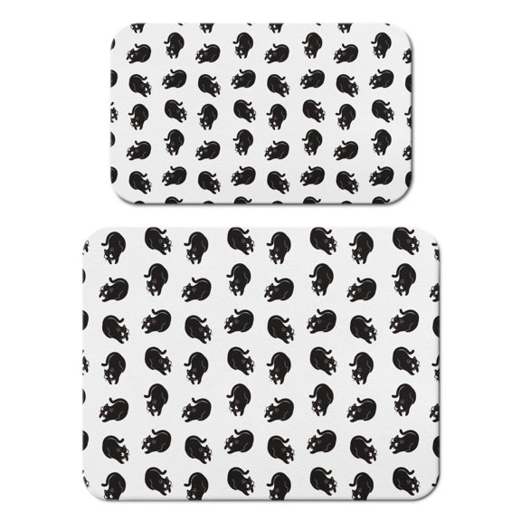 2pcs Vintage Cat Illustration Mat - Multi-Layer Absorbent Design, Perfect for Coffee Lovers and Pet Owners