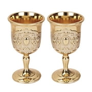 2pcs Vintage Chalice Goblets King Wine Cup Holy Water Medieval Shot Glass Golden