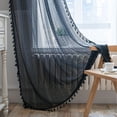 thumbnail image 1 of 2pcs Vintage Country Style Black Crochet Knitting Curtain Bohemian Curtains 59" W x 94" L, 1 of 5